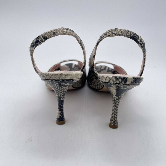 Isaac Mizrahi Women Slingback Heels Peep Toe Genuine Leather Animal Print Size 8 - Picture 4 of 6